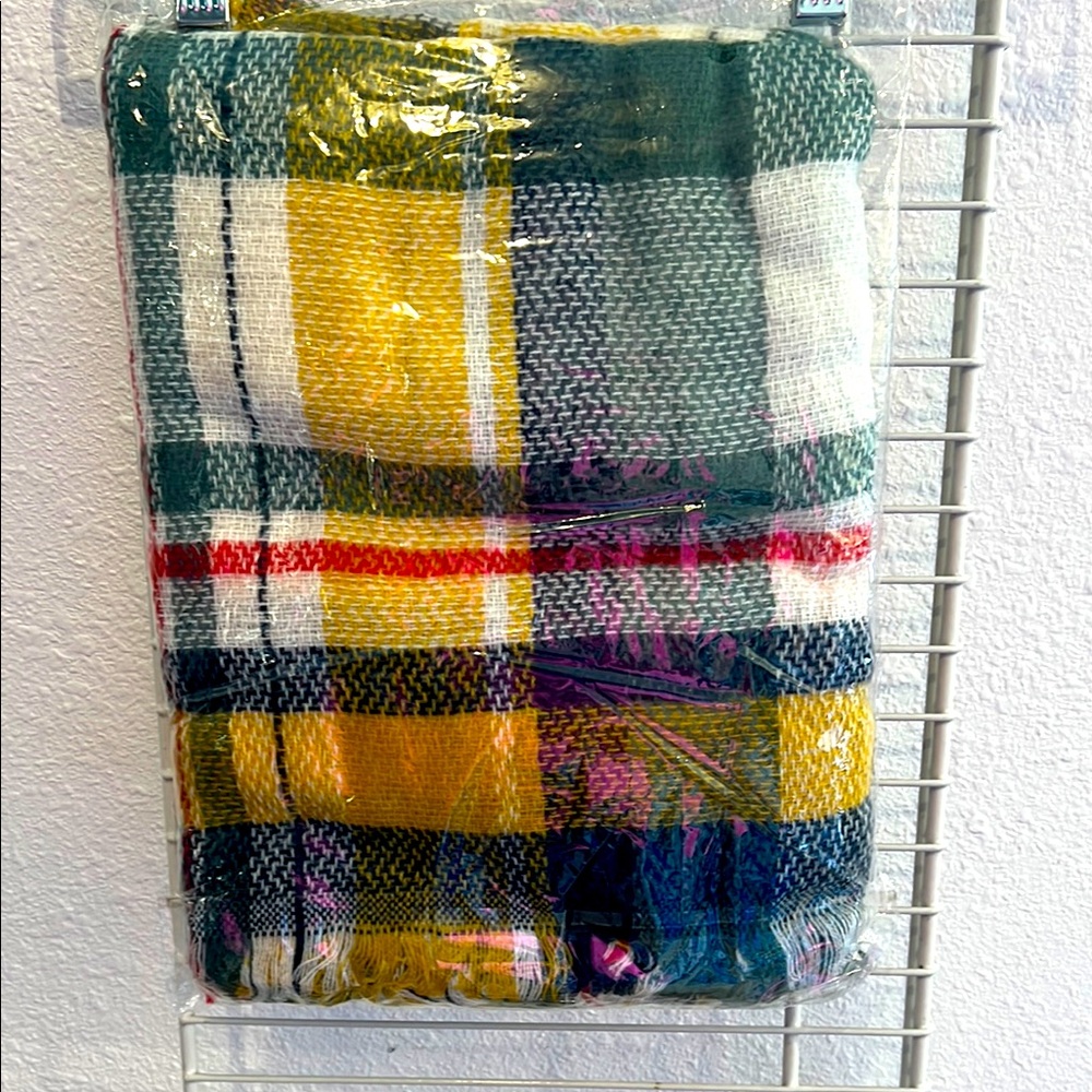 Plaid Multicolor Blanket Scarf